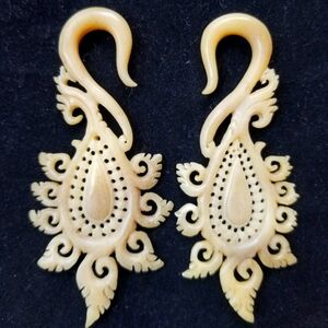 Bone gauged earrings